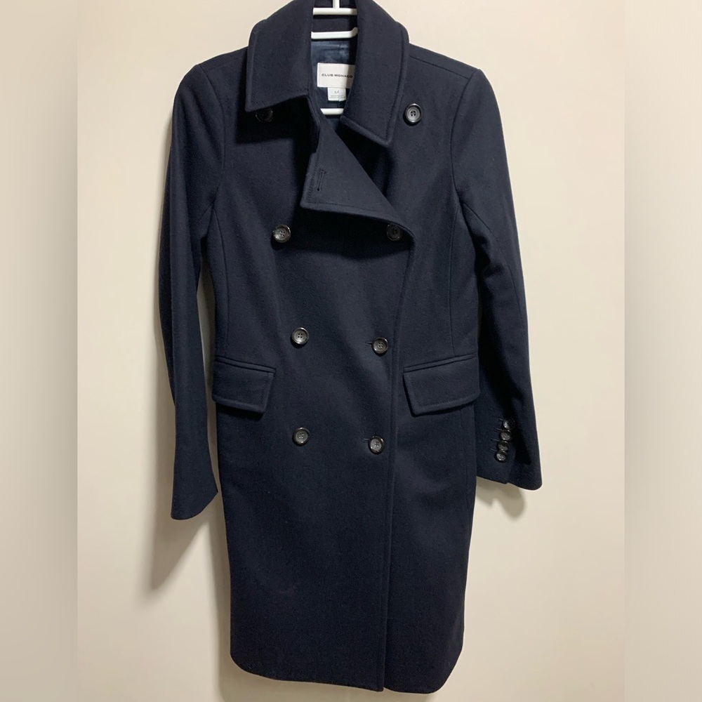 CLUB MONACO Virgin Wool Double Breasted Coat